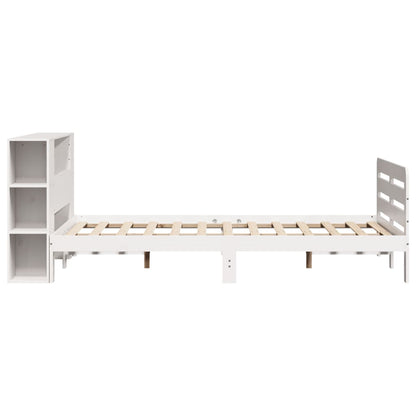 Bed Frame without Mattress White 140x190 cm Solid Wood Pine