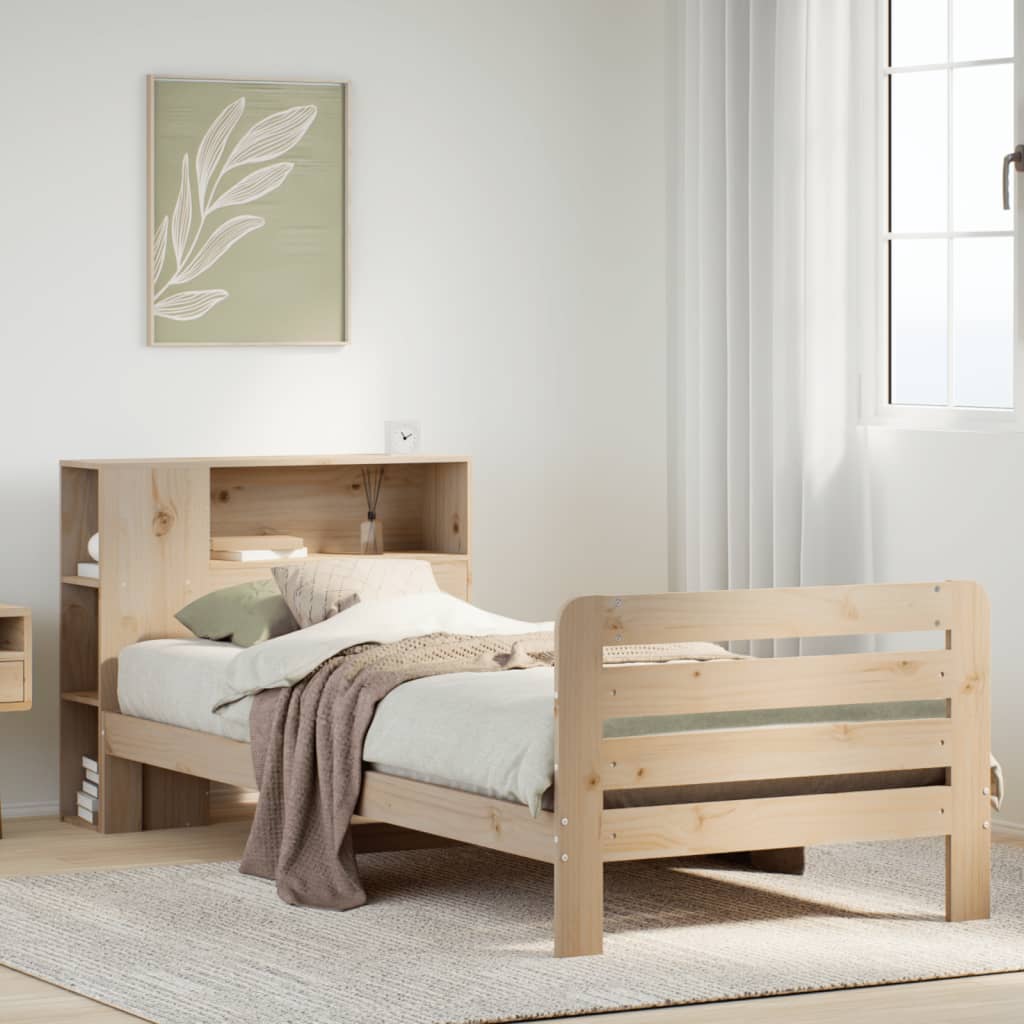 Bed Frame without Mattress 90x200 cm Solid Wood Pine