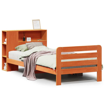Bed Frame without Mattress Wax Brown 75x190 cm Small Single Solid Wood Pine