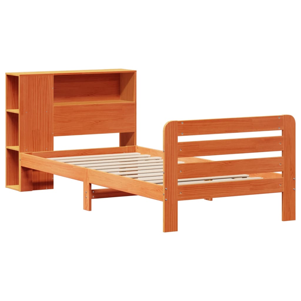 Bed Frame without Mattress Wax Brown 75x190 cm Small Single Solid Wood Pine