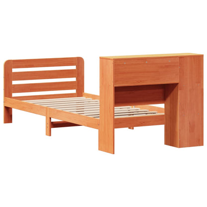 Bed Frame without Mattress Wax Brown 75x190 cm Small Single Solid Wood Pine