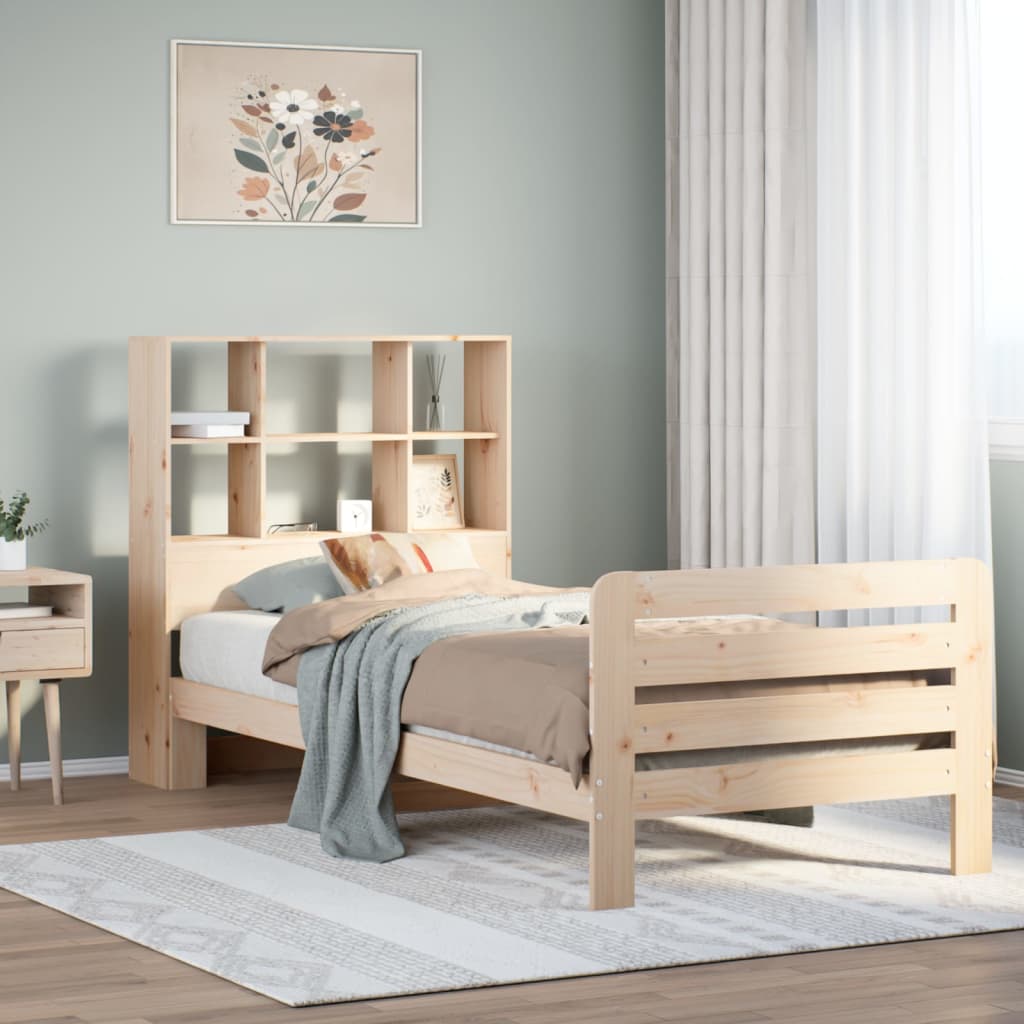 Bed Frame without Mattress 90x200 cm Solid Wood Pine