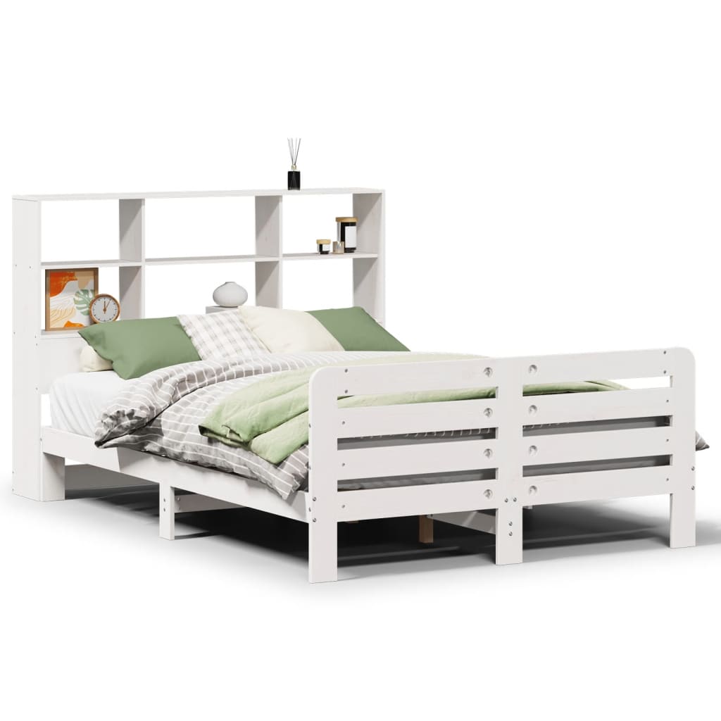 Bed Frame without Mattress White 120x200 cm Solid Wood Pine