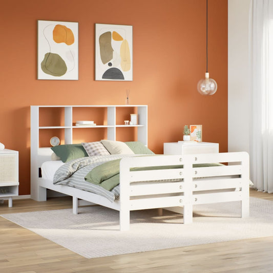 Bed Frame without Mattress White 120x200 cm Solid Wood Pine