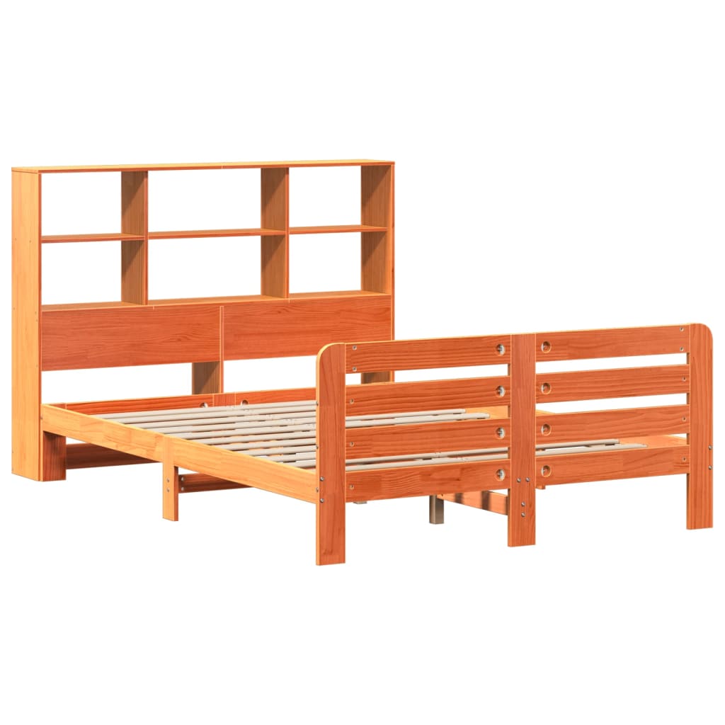 Bed Frame without Mattress Wax Brown 160x200 cm Solid Wood Pine
