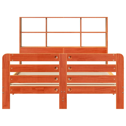 Bed Frame without Mattress Wax Brown 160x200 cm Solid Wood Pine