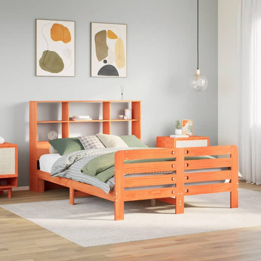 Bed Frame without Mattress Wax Brown 160x200 cm Solid Wood Pine