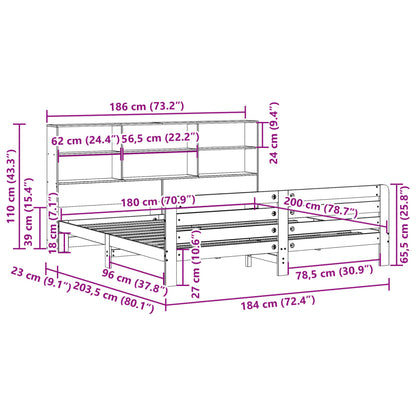 Bed Frame without Mattress 180x200 cm Super King Solid Wood Pine