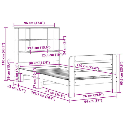 Bed Frame without Mattress 90x190 cm Single Solid Wood Pine