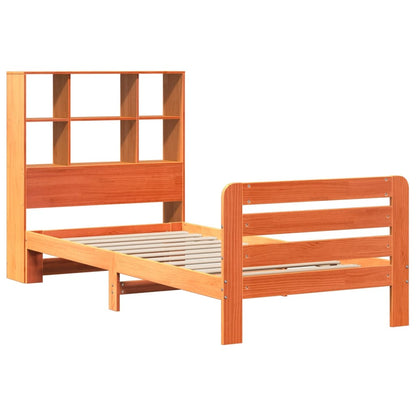 Bed Frame without Mattress Wax Brown 90x190 cm Single Solid Wood Pine