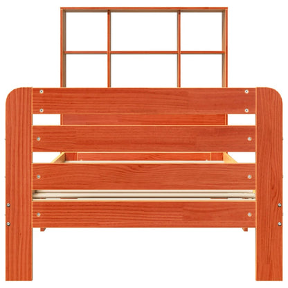 Bed Frame without Mattress Wax Brown 90x190 cm Single Solid Wood Pine