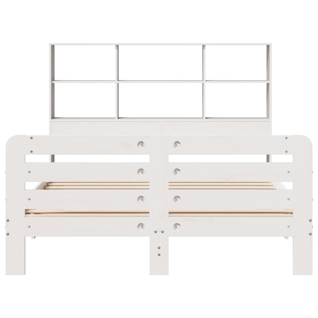 Bed Frame without Mattress White 140x190 cm Solid Wood Pine