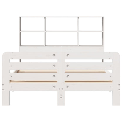 Bed Frame without Mattress White 140x190 cm Solid Wood Pine