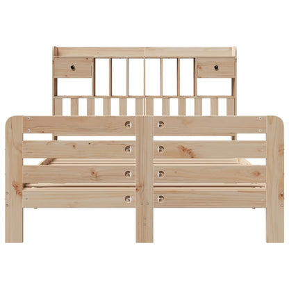 Bookcase Bed without Mattress 140x200 cm Solid Wood Pine