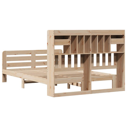 Bookcase Bed without Mattress 140x200 cm Solid Wood Pine