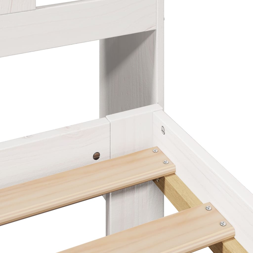 Bookcase Bed without Mattress White 160x200 cm Solid Wood Pine