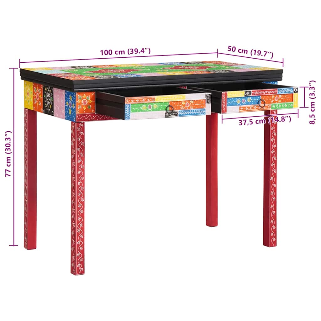 Desk with Drawer Brown 100 x 50 x 75 cm Solid Mango wood