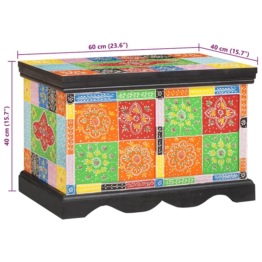 Storage Box Multicolour 60 x 40 x 40 cm Solid Mango wood