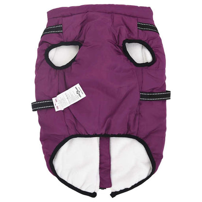 Dog Coat with Harness Waterproof Reflective Purple 4XL