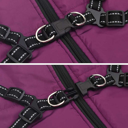 Dog Coat with Harness Waterproof Reflective Purple 5XL
