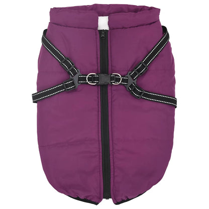 Dog Coat with Harness Waterproof Reflective Purple 6XL