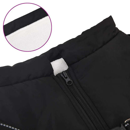 Dog Coat with Harness Waterproof Reflective Black 4XL