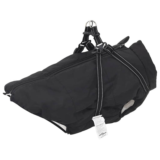 Dog Coat with Harness Waterproof Reflective Black 6XL