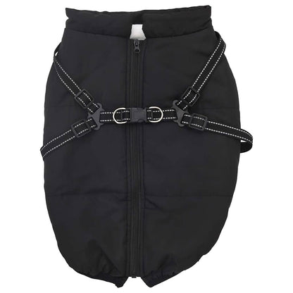 Dog Coat with Harness Waterproof Reflective Black 6XL