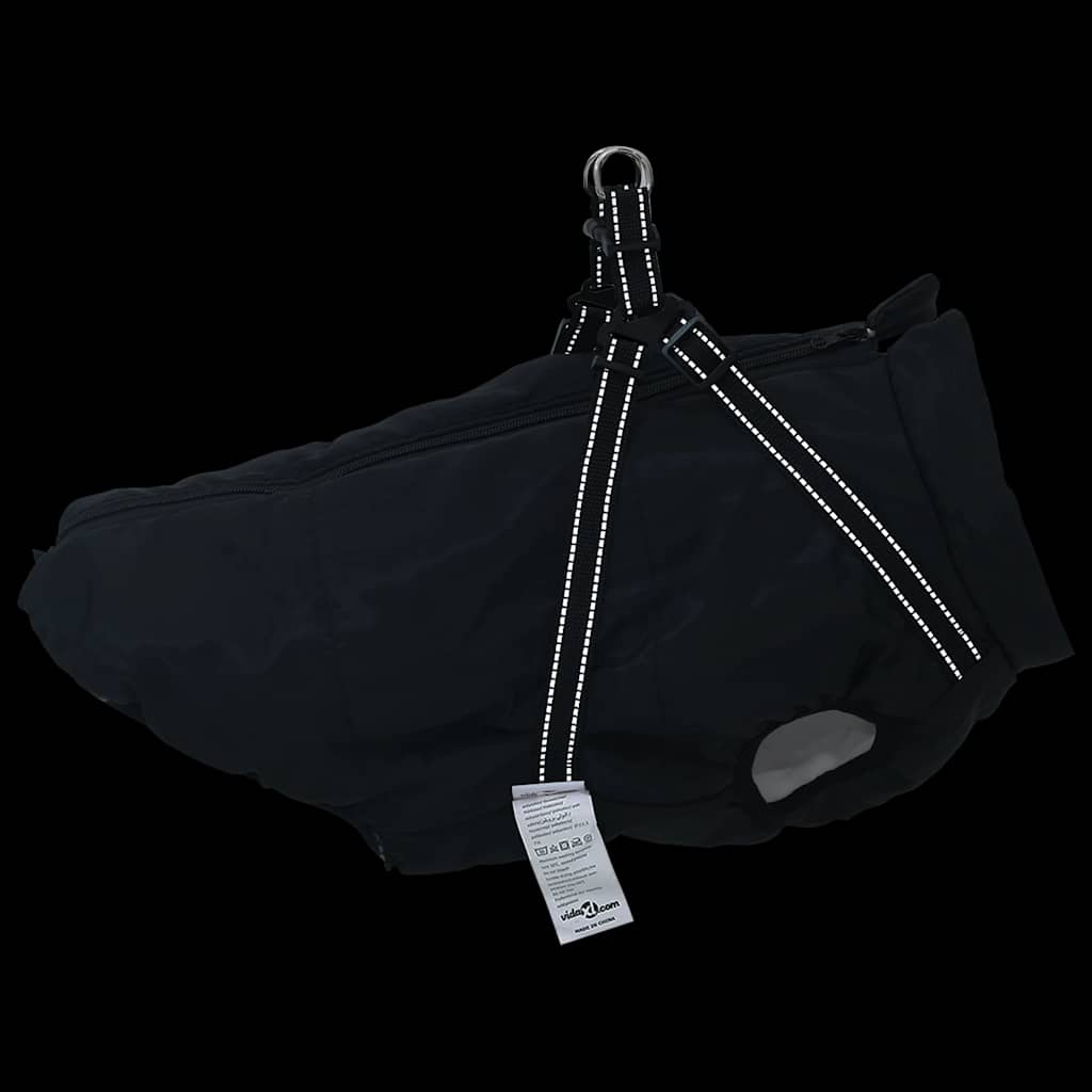 Dog Coat with Harness Waterproof Reflective Black 6XL