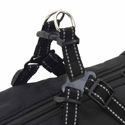 Dog Coat with Harness Waterproof Reflective Black 6XL