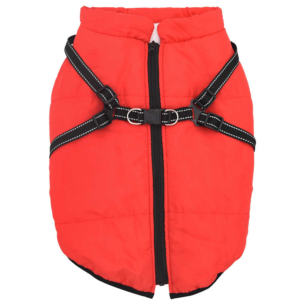 Dog Coat with Harness Waterproof Reflective Red 3XL