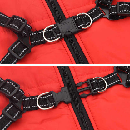 Dog Coat with Harness Waterproof Reflective Red 3XL