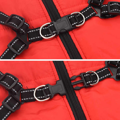 Dog Coat with Harness Waterproof Reflective Red 5XL
