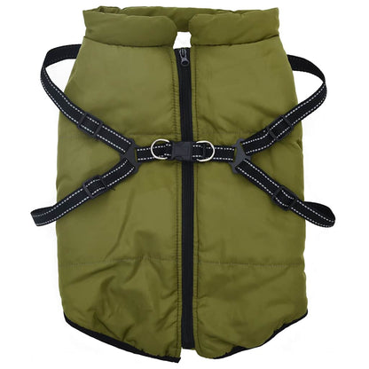 Dog Coat with Harness Waterproof Reflective Army Green 5XL