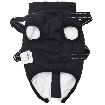 Dog Coat with Harness Waterproof Reflective Black 2XL