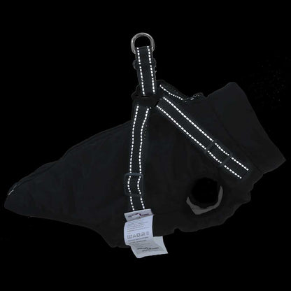 Dog Coat with Harness Waterproof Reflective Black 2XL