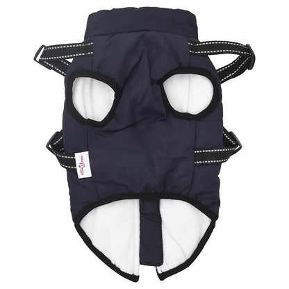 Dog Coat with Harness Waterproof Reflective Navy Blue 2XL