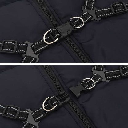 Dog Coat with Harness Waterproof Reflective Navy Blue 5XL