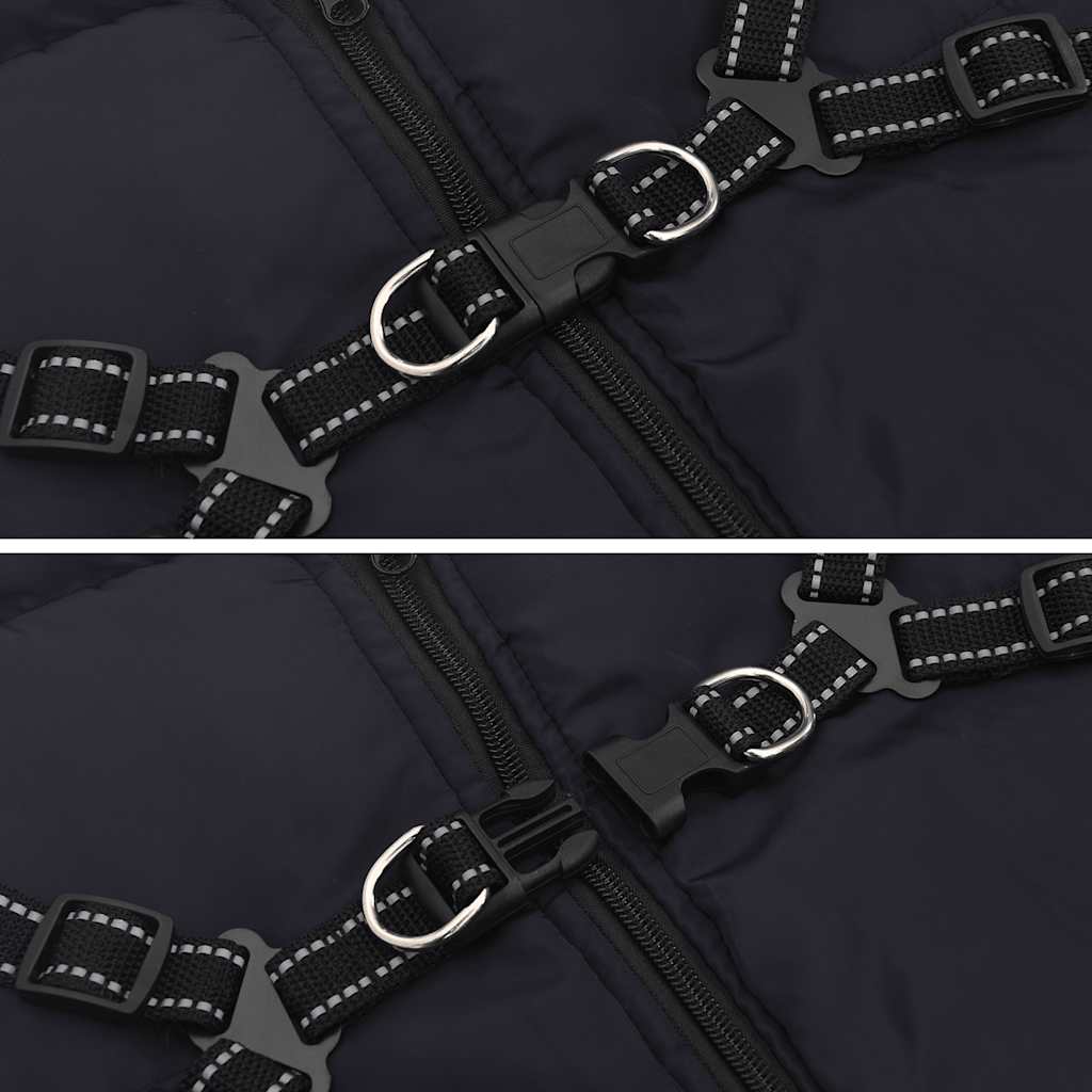 Dog Coat with Harness Waterproof Reflective Navy Blue 6XL