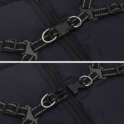 Dog Coat with Harness Waterproof Reflective Navy Blue 6XL