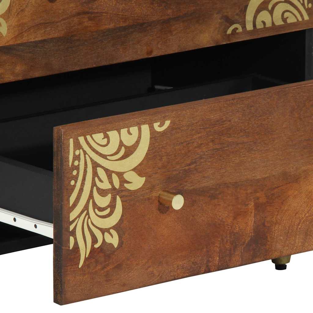 Bathroom Furniture Set with Drawer 3 pcs Honey brown and Gold