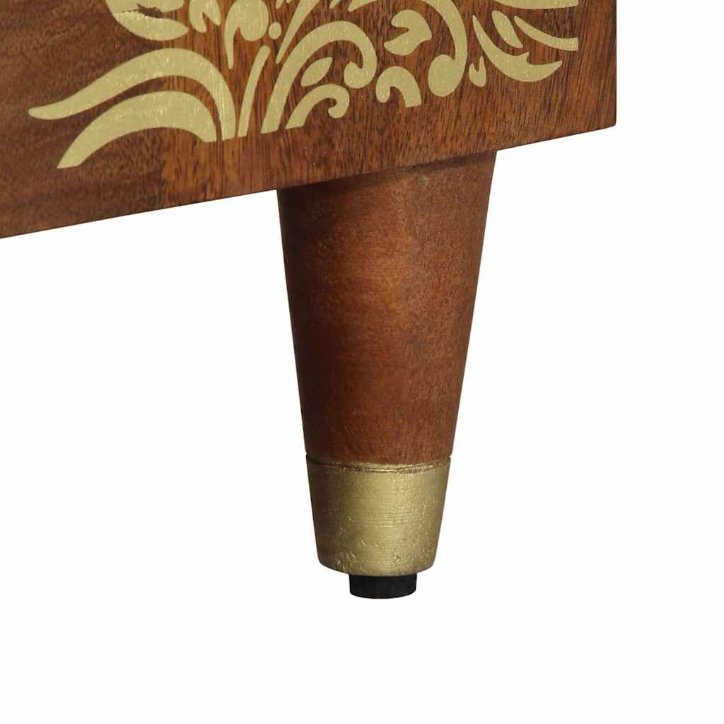 Bathroom Furniture Set with Drawer 3 pcs Honey brown and Gold