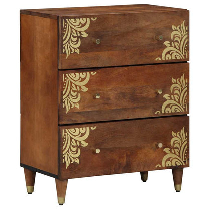 Bathroom Furniture Set with Drawer 3 pcs Honey brown and Gold