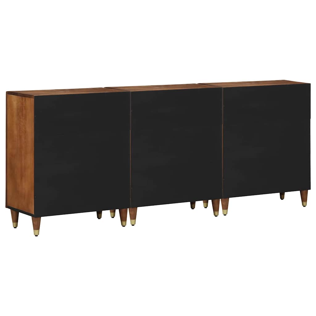 Bathroom Furniture Set with Drawer 3 pcs Honey brown and Gold