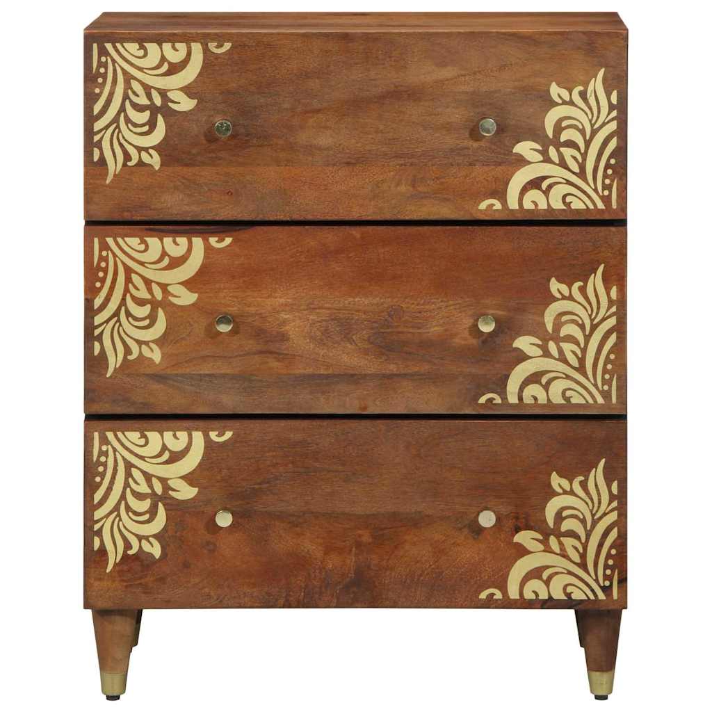 Bathroom Furniture Set with Drawer 3 pcs Honey brown and Gold