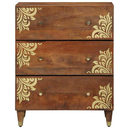 Bathroom Furniture Set with Drawer 3 pcs Honey brown and Gold