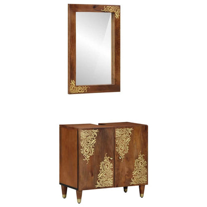 Bathroom Furniture Set Wall-mounted 2 pcs Brown 62 x 33 x 58 cm