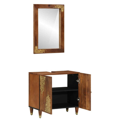 Bathroom Furniture Set Wall-mounted 2 pcs Brown 62 x 33 x 58 cm