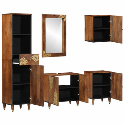 Bathroom Furniture Set 5 pcs Honey brown 62 x 33 x 58 cm