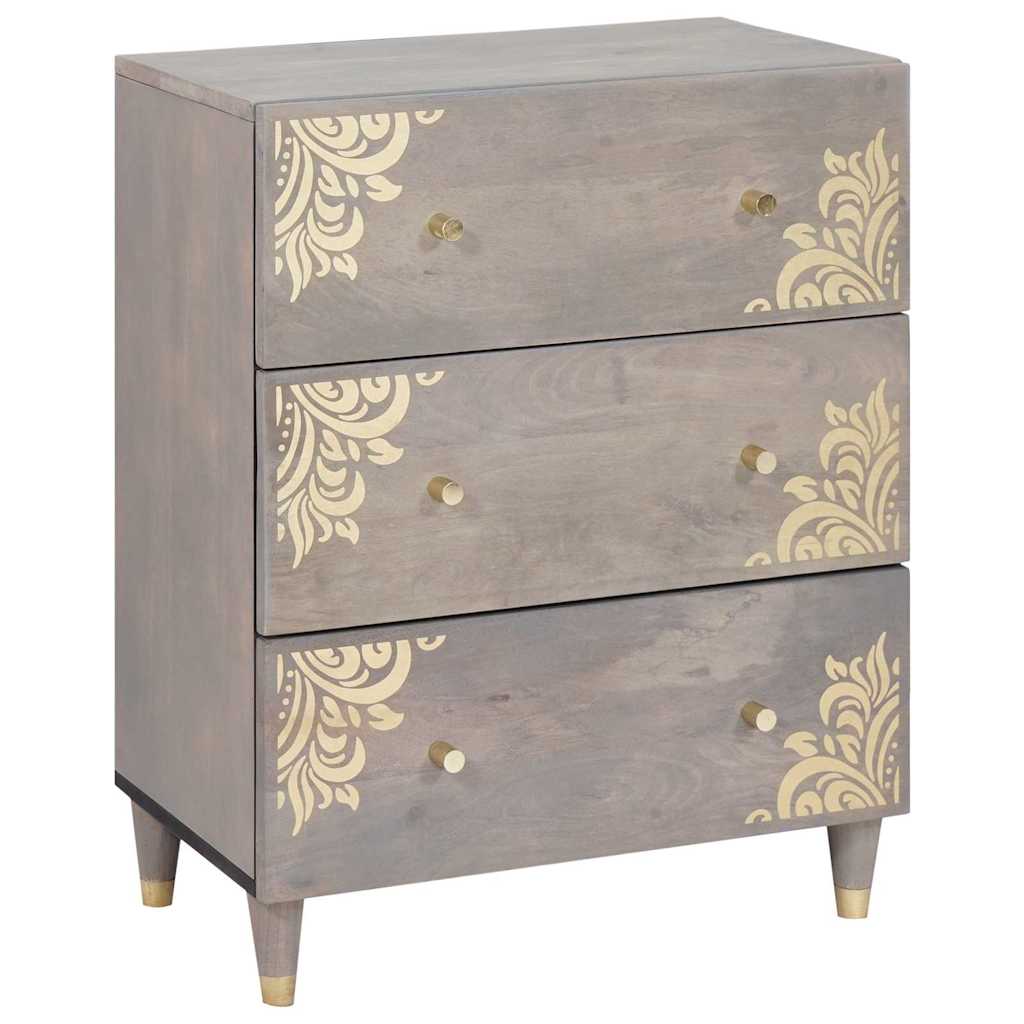 Bathroom Furniture Set 3 pcs Grey and Gold 180 x 33 x 75 cm